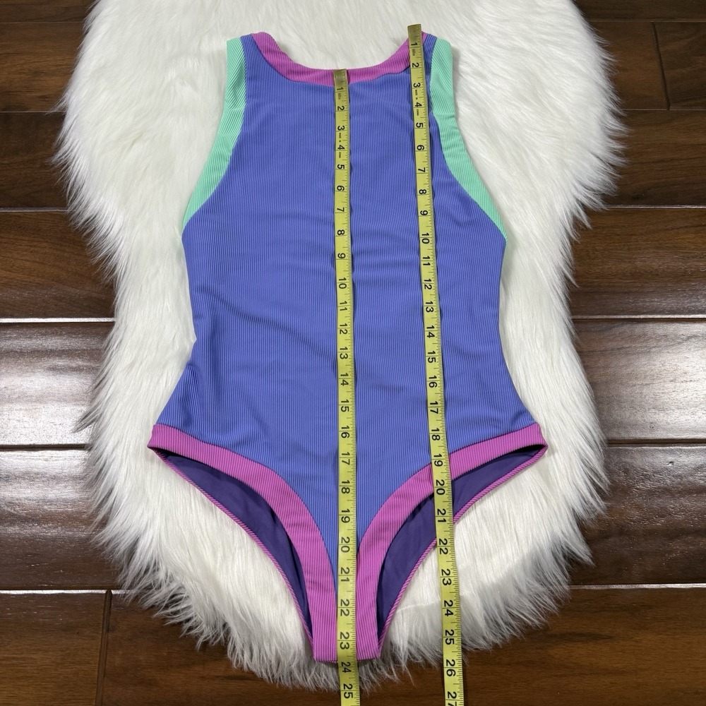 Beach Riot Size XS High Tide Color‎ Block Ribbed Steph One Piece Swimsuit - Picture 4 of 11